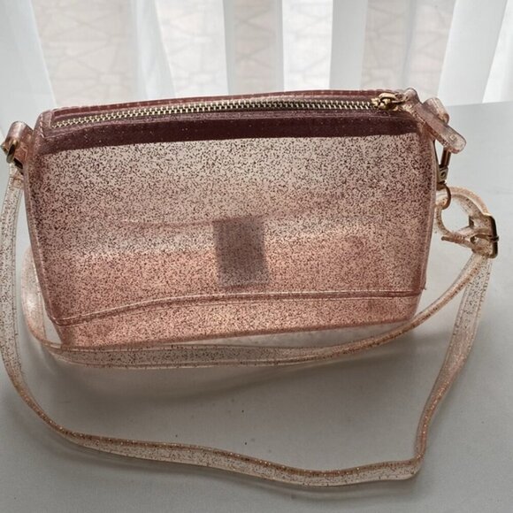 Pink Crossbody Bag with Transparent see through concert bag - Picture 2 of 11
